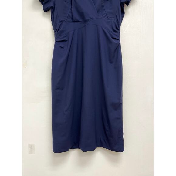 M.M. LaFleur Emma Stretch Wool-Blend V-Neck Knee-Length Career Dress - Size 12 - Picture 10 of 15